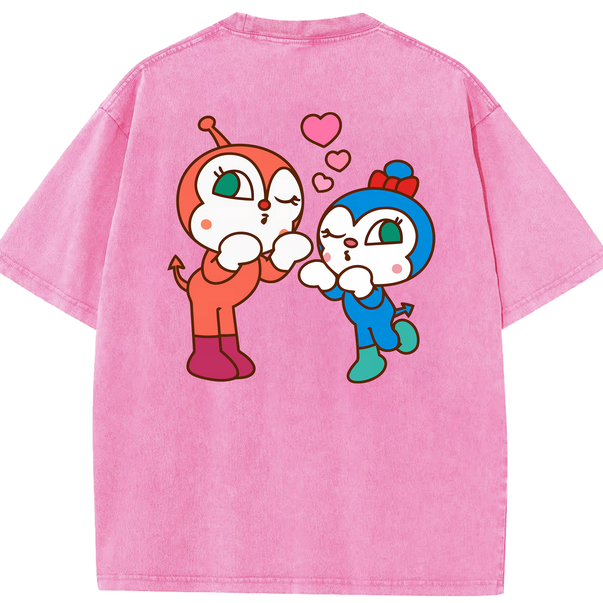 （画像用） アンパンマン Anpanman 綿100% ヴィンテージ風 半袖Tシャツ（背面プリント）